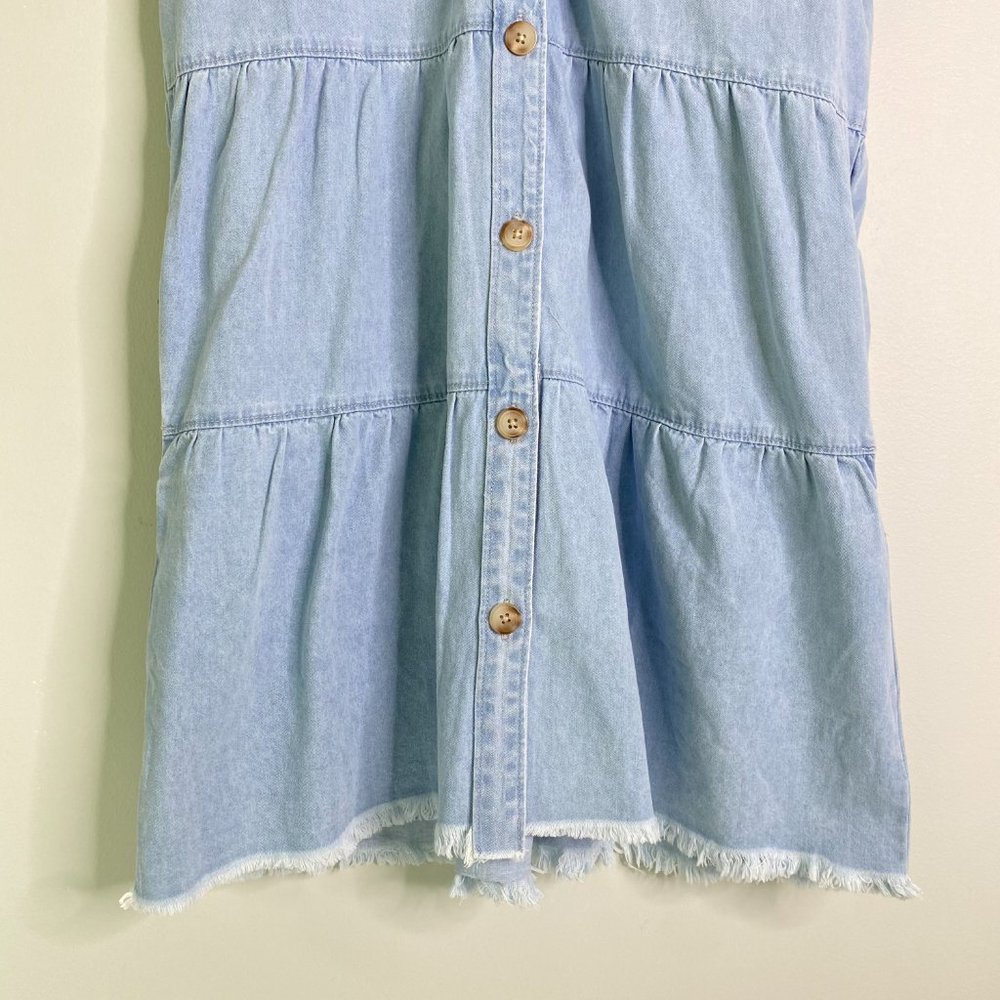 Show Me Your MuMu Light Blue Denim Button-Front Mini Dress - Picture 4 of 11